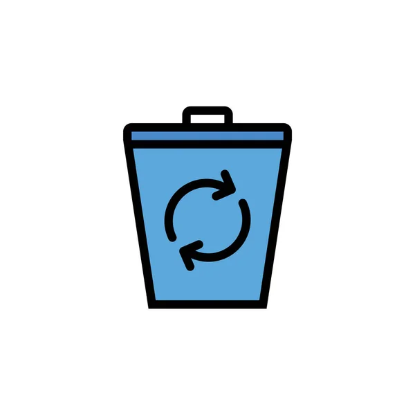 ゴミ箱フラットアイコンイラストリサイクルシンボル — ストックベクタ