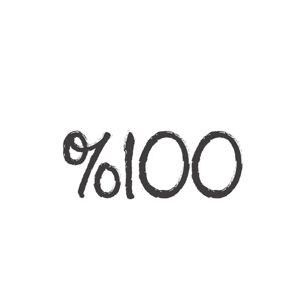 100 Percent Lettering White Background Vector Illustration — Stockový vektor