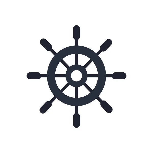 Rudder Ship Steering Wheel Simple Icon Vector Illustration — Vettoriale Stock