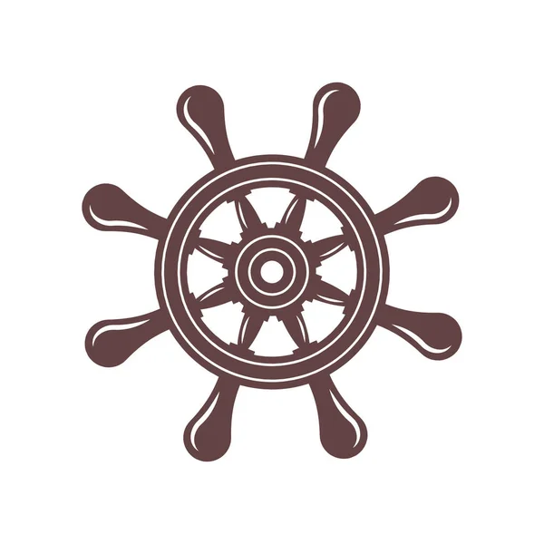 Rudder Ship Steering Wheel Simple Icon Vector Illustration — Archivo Imágenes Vectoriales