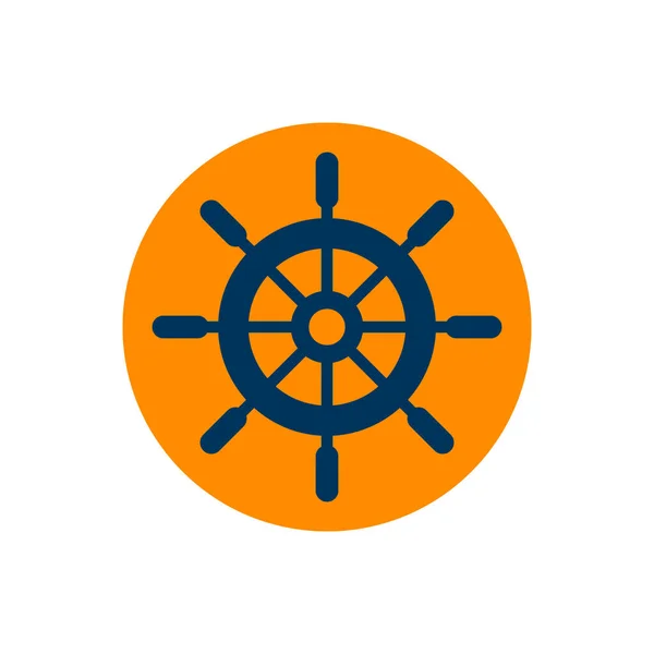 Rudder Ship Steering Wheel Simple Icon Vector Illustration — Vettoriale Stock