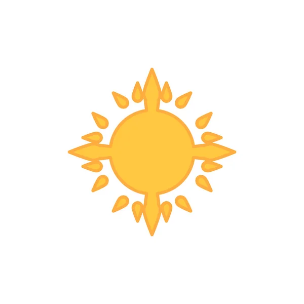 Sun Icon Flat Design — Stock Vector