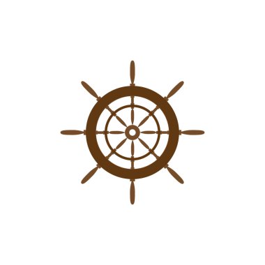 rudder of ship steering wheel simple icon, vector illustration