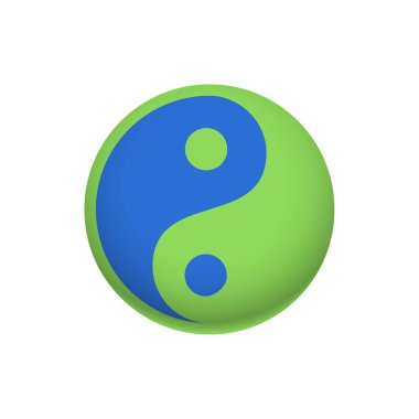 yin yang, amulet talisman, vector illustration 