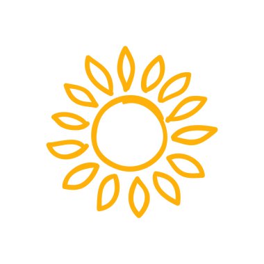 Güneş simgesi, vektör illüstrasyonu