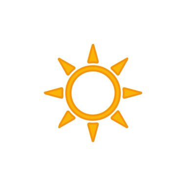 Güneş simgesi, vektör illüstrasyonu