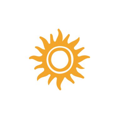 güneş simgesi. Düz tasarım 