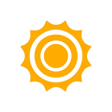 güneş simgesi. Düz tasarım 