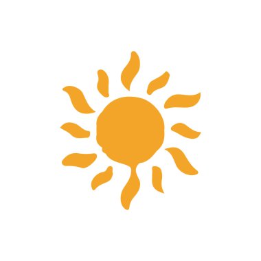 güneş simgesi. Düz tasarım 