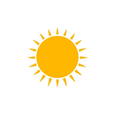 güneş simgesi. Düz tasarım 