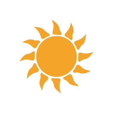 güneş simgesi. Düz tasarım 