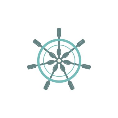 rudder of ship steering wheel simple icon, vector illustration