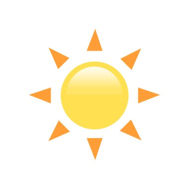 Güneş simgesi, vektör illüstrasyonu