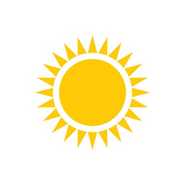Güneş simgesi, vektör illüstrasyonu