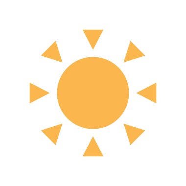 güneş simgesi. Düz tasarım 