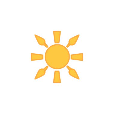 güneş simgesi. Düz tasarım 