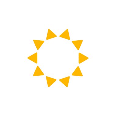 güneş simgesi. Düz tasarım 