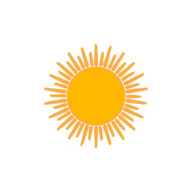 güneş simgesi. Düz tasarım 
