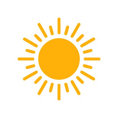 Güneş simgesi, vektör illüstrasyonu