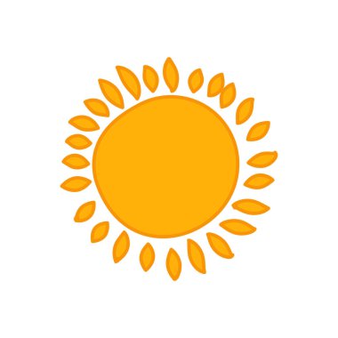 güneş simgesi. Düz tasarım 