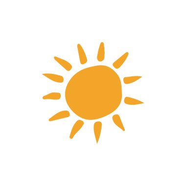 güneş simgesi. Düz tasarım 