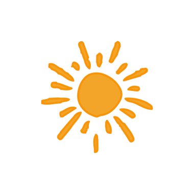 güneş simgesi. Düz tasarım 