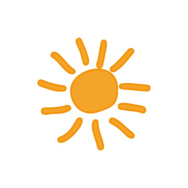 güneş simgesi. Düz tasarım 