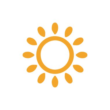 güneş simgesi. Düz tasarım 