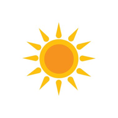 güneş simgesi. Düz tasarım 