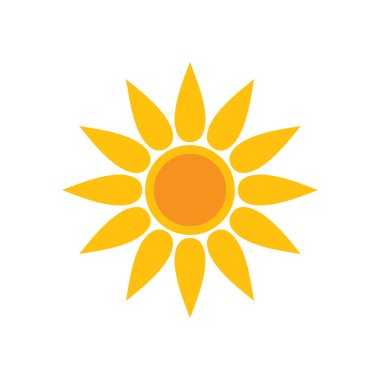 güneş simgesi. Düz tasarım 