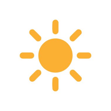 güneş simgesi. Düz tasarım 