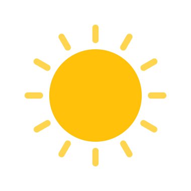 güneş simgesi. Düz tasarım 