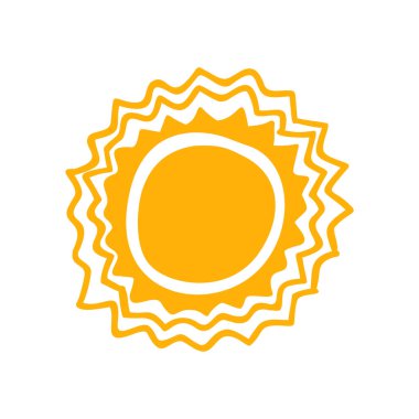 güneş simgesi. Düz tasarım 