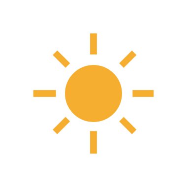 güneş simgesi. Düz tasarım 