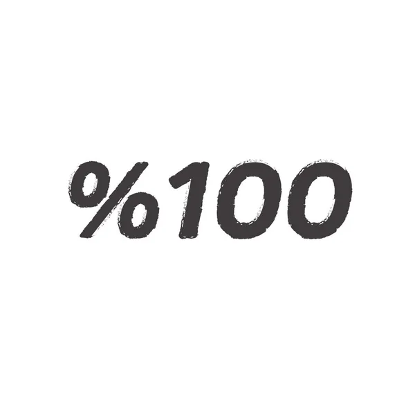 100 Percent Lettering White Background Vector Illustration — ストックベクタ