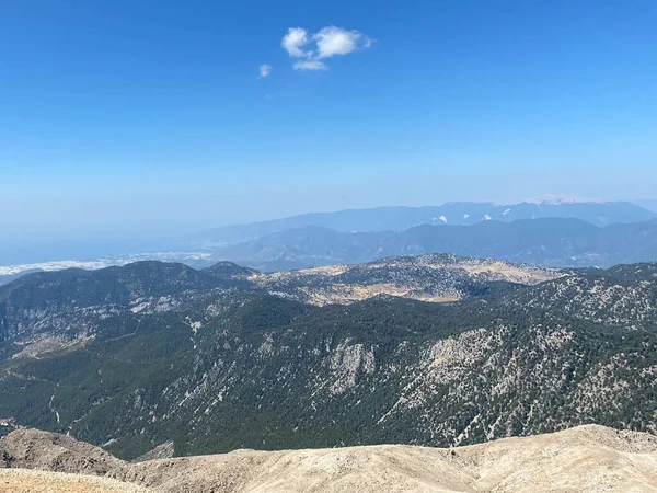 Θέα Από Αεροπλάνο Προς Βουνά Του Δυτικού Καυκάσου Οροσειρά Fisht — Φωτογραφία Αρχείου