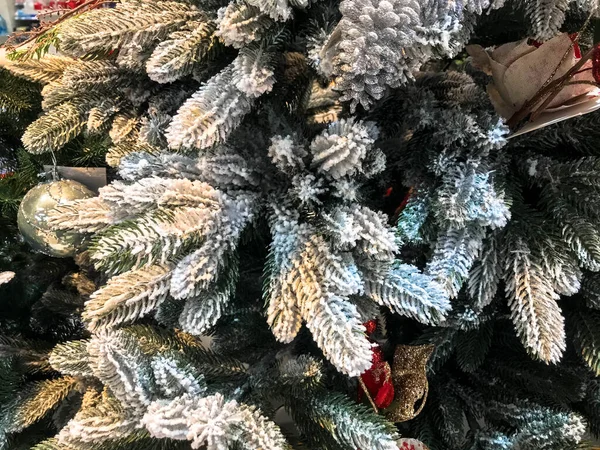 Merry Christmas Background Spadające Płatki Śniegu Gałęzie Jodły Miejsce — Zdjęcie stockowe