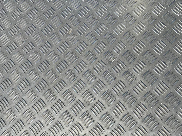 Stainless Steel Metal Plate Flooring Crosshatch Non Slip Texture — Stock Photo, Image