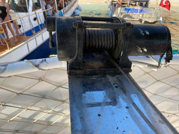 Anchor Winch Forward Vessel — Stock Photo, Image