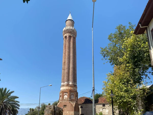 Hermosa Antigua Torre Histórica Mezquita Islámica Árabe Musulmana Para Las —  Fotos de Stock