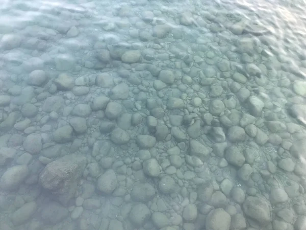 Морские Камни Морской Воде Камушек Водой Вид Вершины Морской Фон — стоковое фото