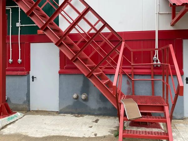Spare Metal Ladder Safe Evacuation Factory — Stock Photo, Image