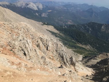 Tahtali dağının zirvesinden Taurus dağlarına bakın..