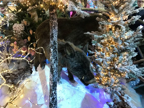 Свиньи Кабаны Украшения Рождественские Игрушки — стоковое фото
