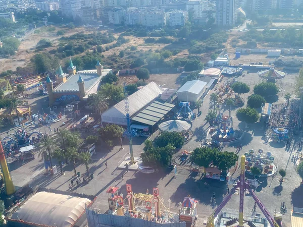 Vista Aérea Desde Montaña Del Tibidabo Sobre Barcelona Cataluña España — Foto de Stock