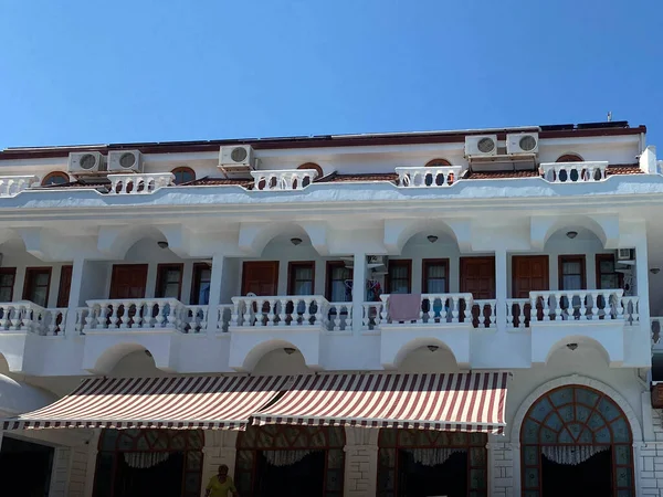 Hotel Apartment Balcony Texture Pattern Detail Facade Apartment Building Outdoor — 图库照片