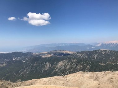 Spacious mountain landscape. A view from the hill to the valley of Alsace.