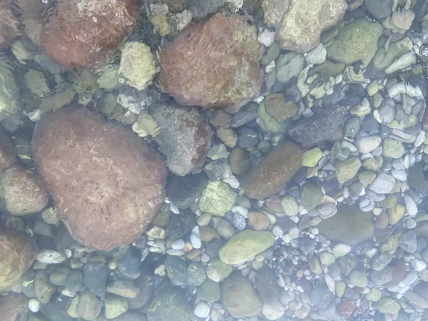 Unterwassermeersteine Meerwasser Und Kieselsteine — Stockfoto