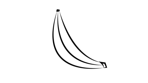 Ilustração Vetorial Banana Fundo Branco Ilustração Preto Branco Ilustração Banana —  Vetores de Stock