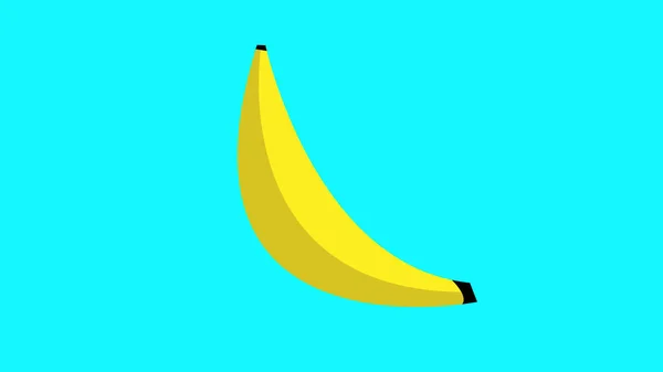 Illustration Vectorielle Banane Jaune Lumineuse Tendance Stylée Sur Fond Turquoise — Image vectorielle